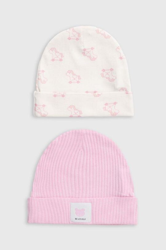 

Детская хлопковая шапочка в упаковке 2 шт. United Colors of Benetton, розовый