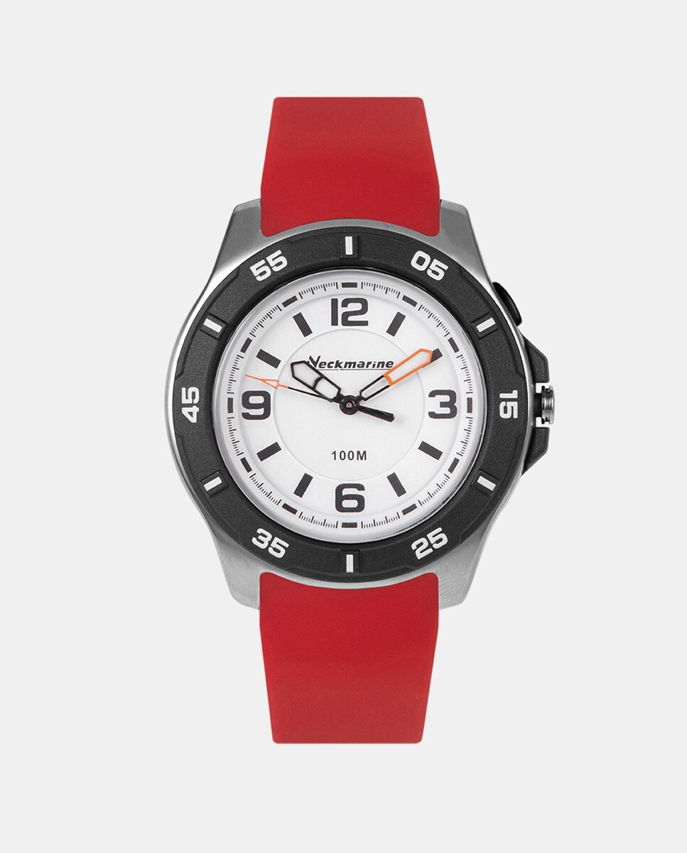 X-Treme NM-X1688M08 Мужские часы из красного каучука Neckmarine, красный умные часы vivomove trend с безелем персикового цвета с корпусом цвета слоновой кости и силиконовым ремешком