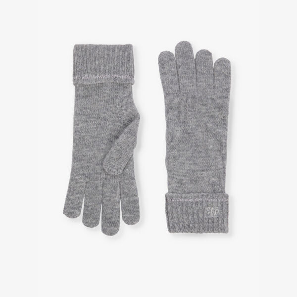 

Перчатки из смеси кашемира и фирменной вышивки The Kooples, серый