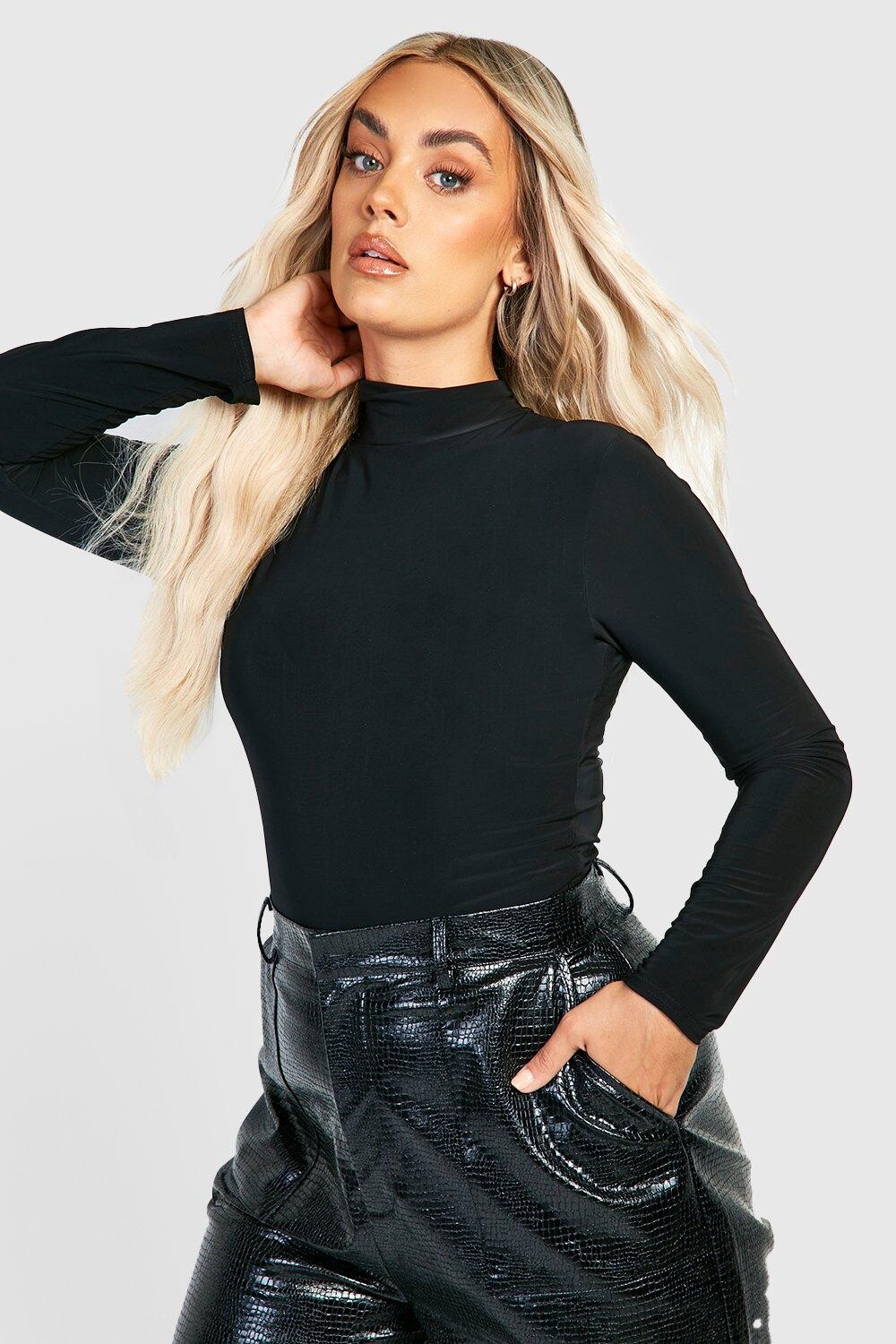 

Боди plus объединенное с вороткой Boohoo, черный