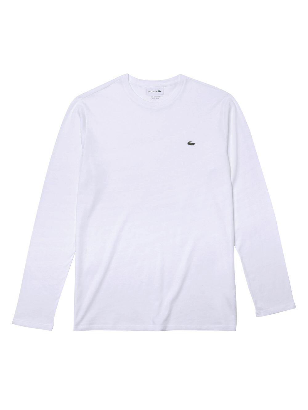 

Мужская футболка с длинными рукавами и вышивкой под крокодила Lacoste, белый