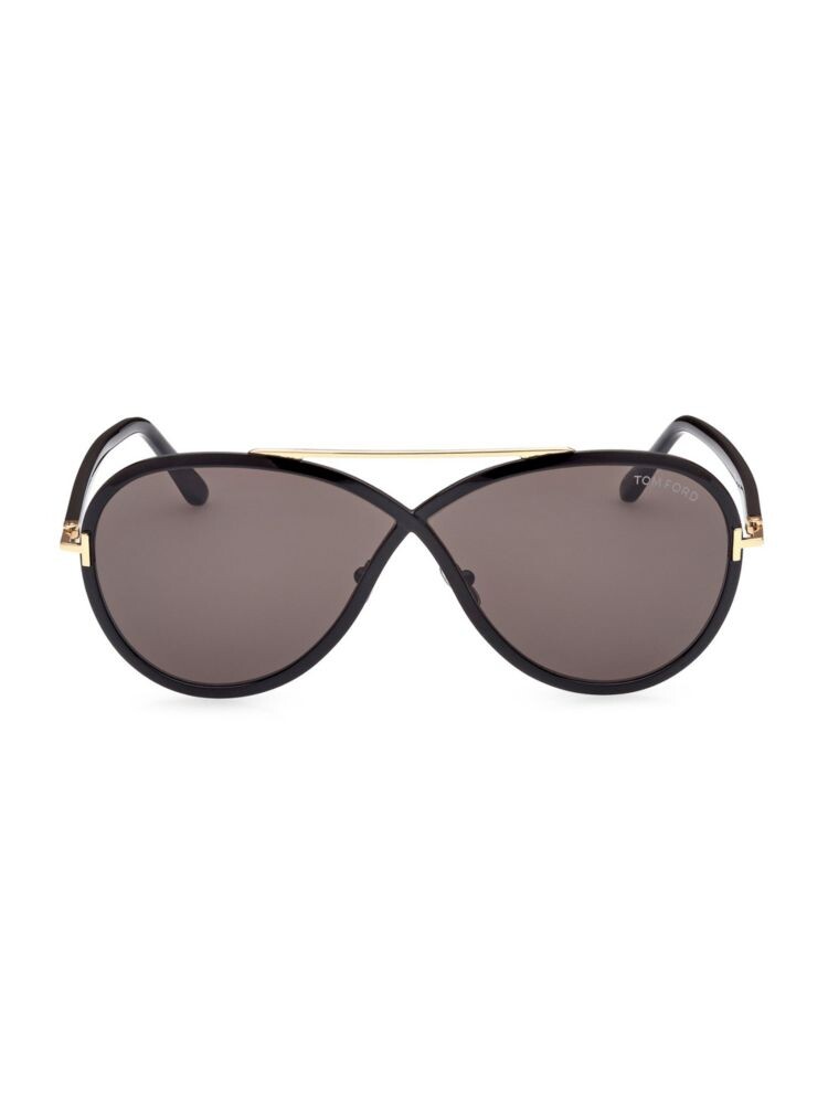 

Круглые солнцезащитные очки Rickie 65MM Tom Ford, черный