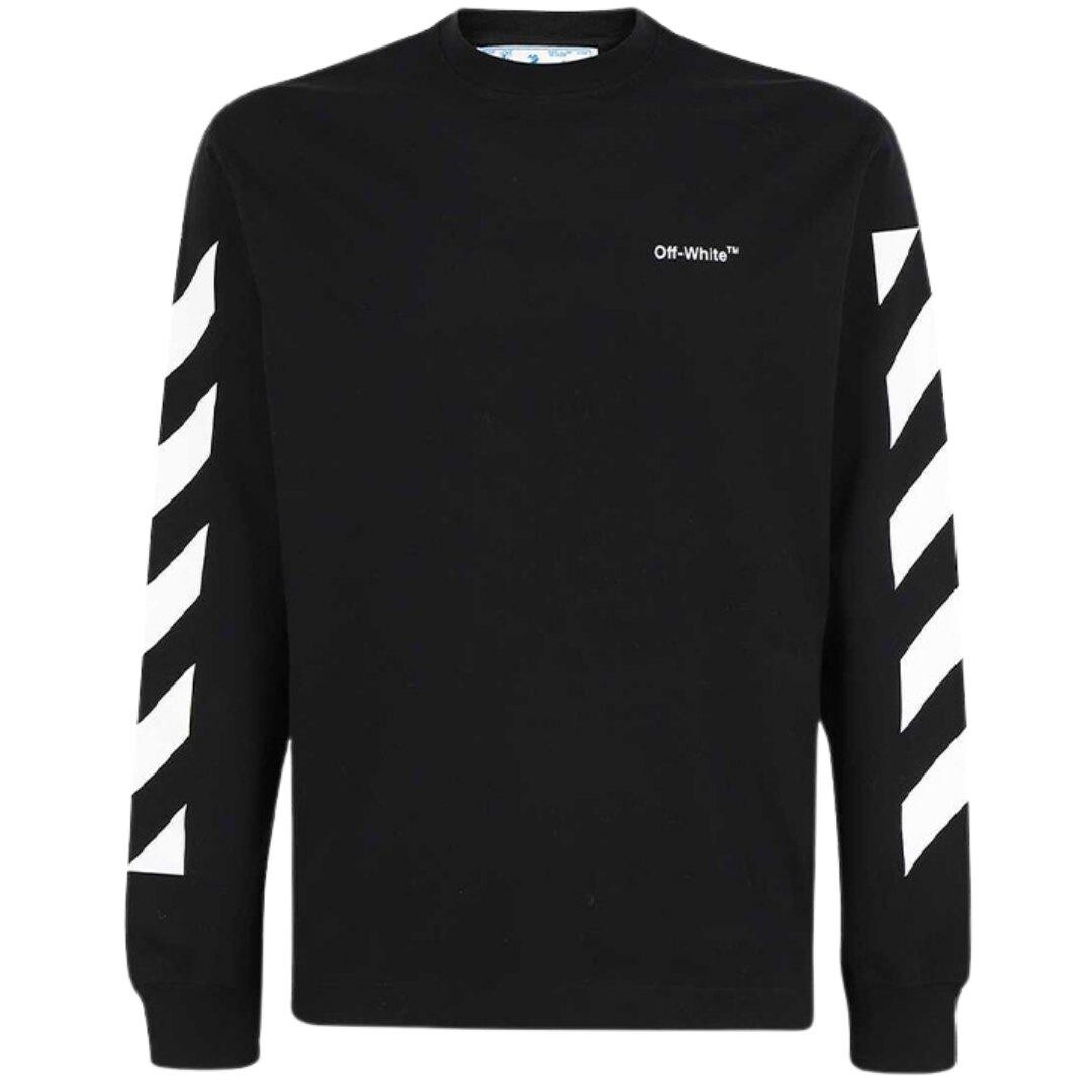 

Черная футболка с длинным рукавом Diagonal Helvetica Off-White, черный