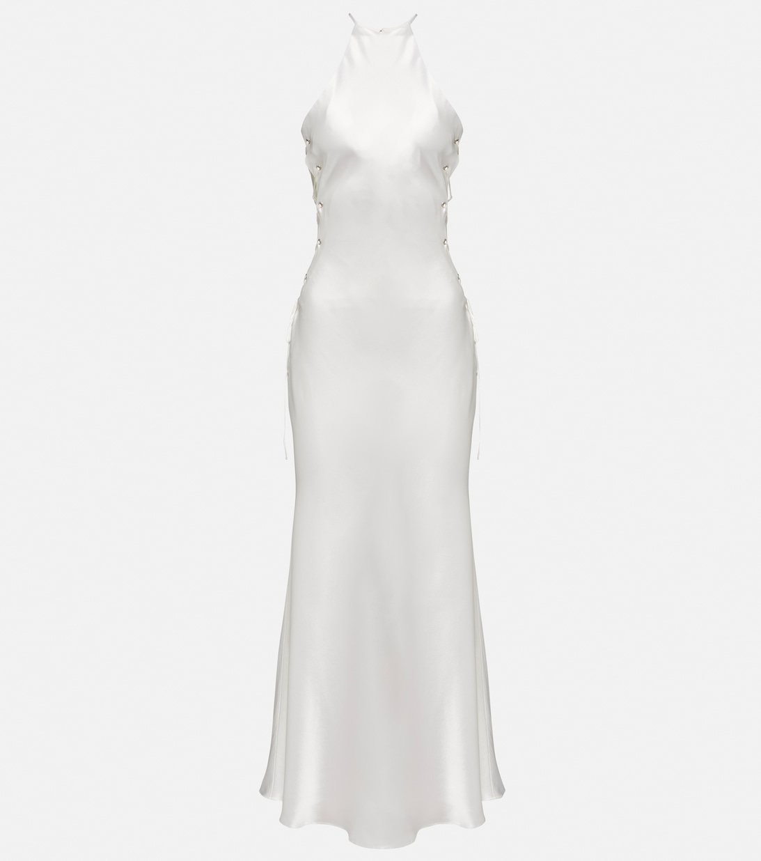 Платье миди из смесового шелка ALESSANDRA RICH, белый
