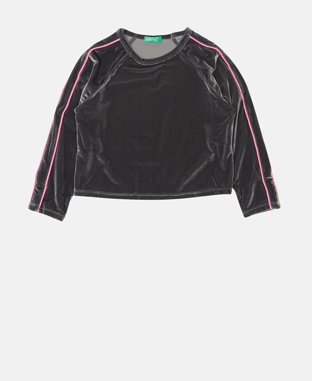 

Топ с длинными рукавами United Colors of Benetton, серый