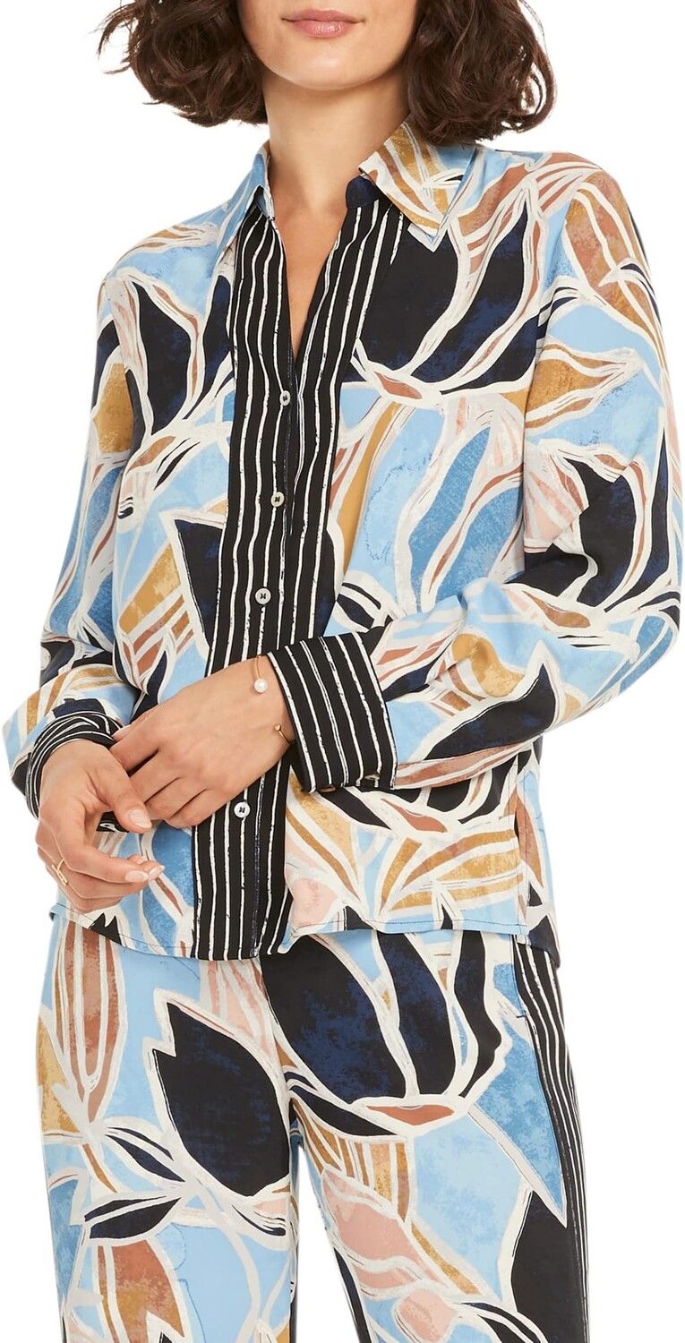 

Рубашка сапфировых оттенков NIC+ZOE, цвет Blue Multi