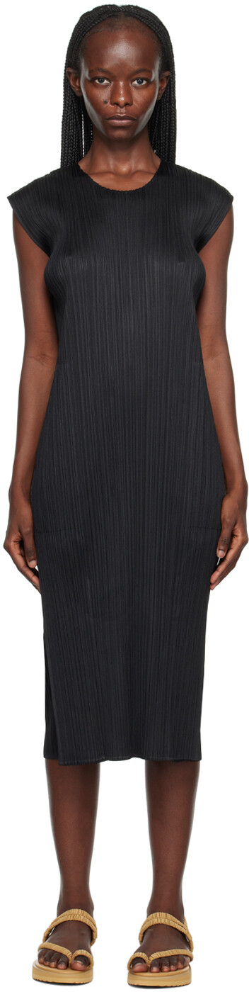 

Черное платье миди Monthly Colors июля Pleats Please Issey Miyake, Черный