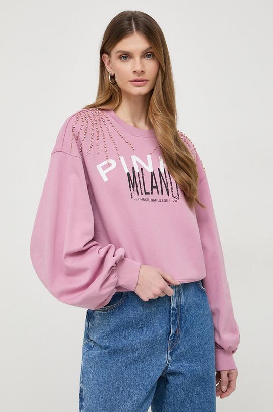 

Хлопковая толстовка Pinko, розовый