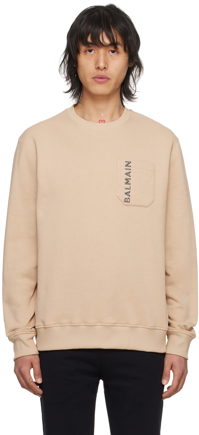 

Бежевый свитшот на бондаже Balmain