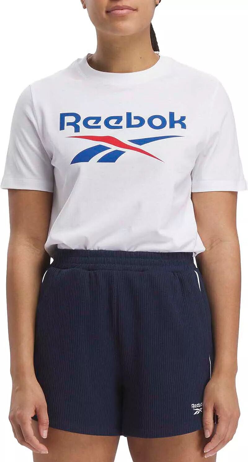 

Женская футболка Reebok с большим логотипом Identity, белый