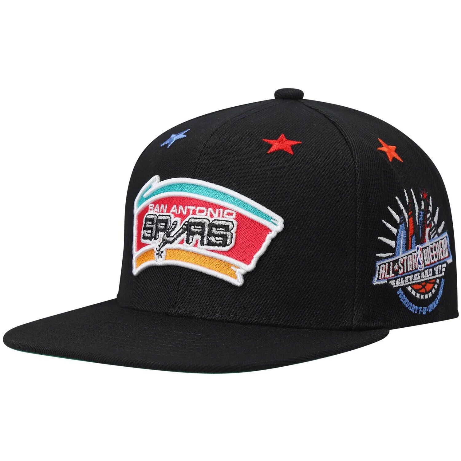 

Мужская черная мужская кепка Mitchell & Ness San Antonio Spurs Hardwood Classics 1997 NBA All-Star Weekend Top Star Snapback Hat