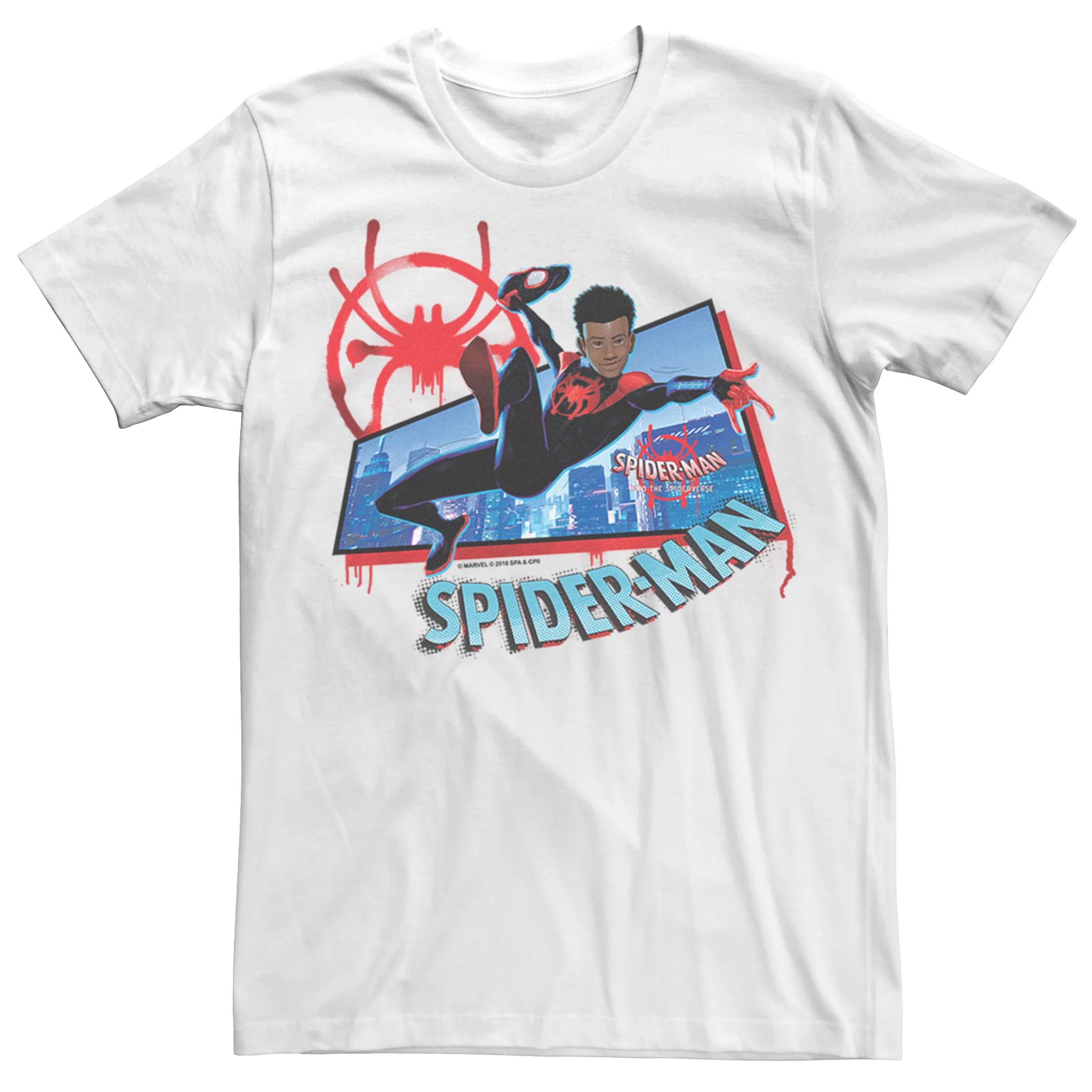 Мужская футболка с короткими рукавами и рисунком Marvel Spider-Verse Morales Spider-Man Licensed Character