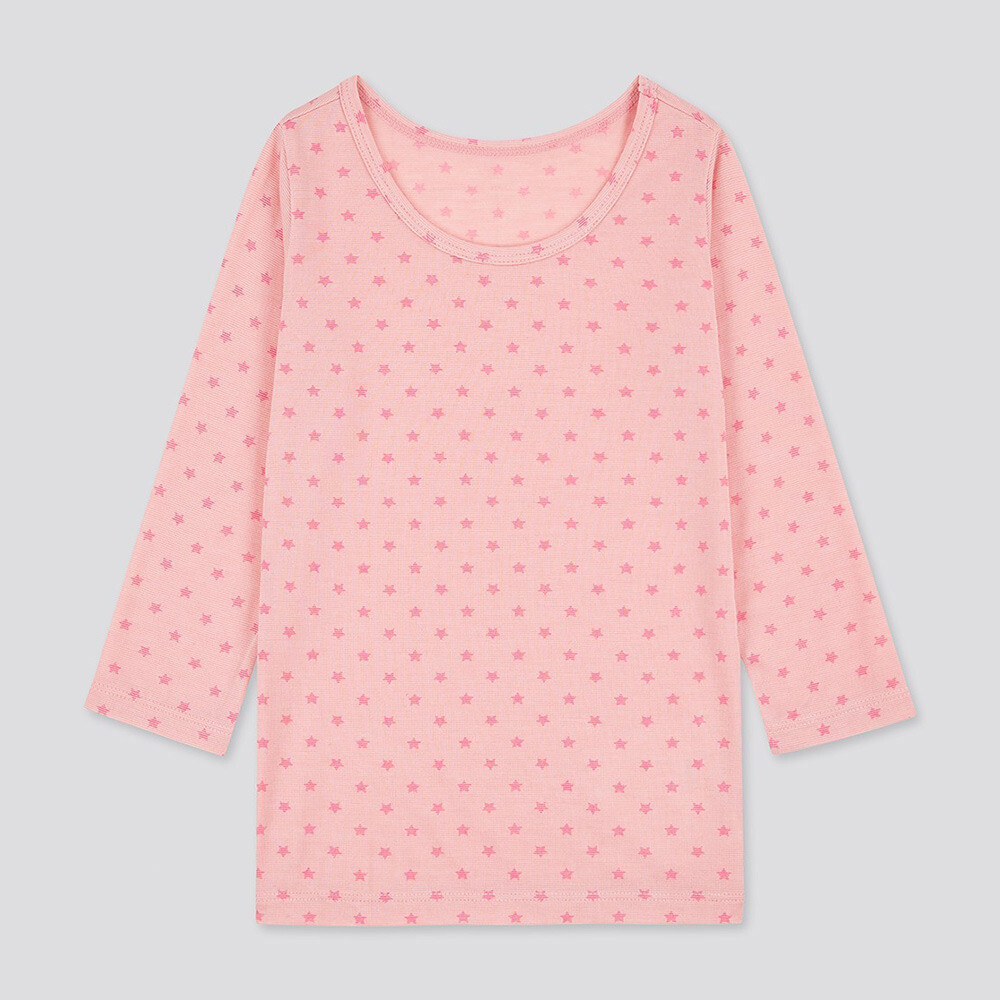 

Футболка Uniqlo Heattech легкая и удобная с U-образным вырезом, розовый