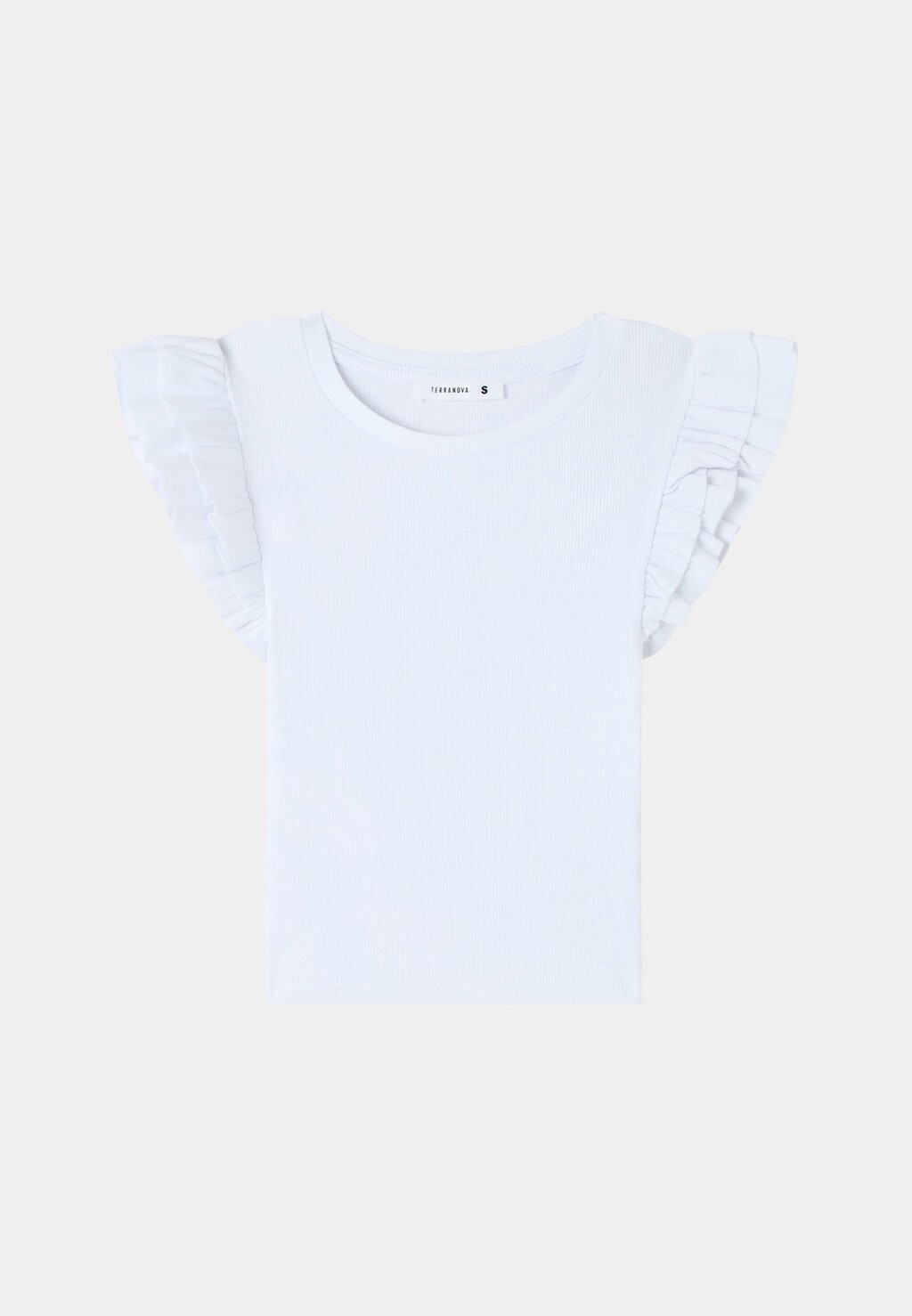 

Базовая футболка CROP MANICHE CON BALZE Terranova, белый