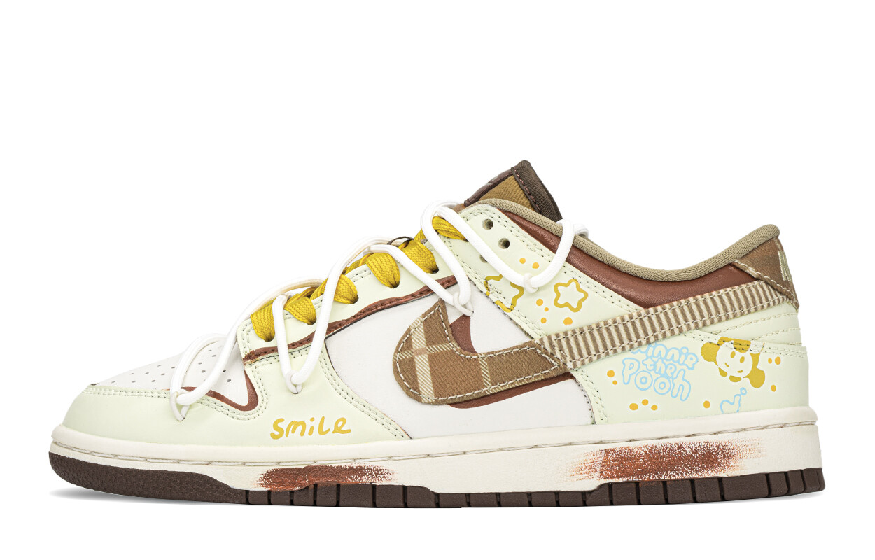 

Кроссовки Nike Dunk Skateboarding Shoes Women's Low-top Brown/yellow, синий
