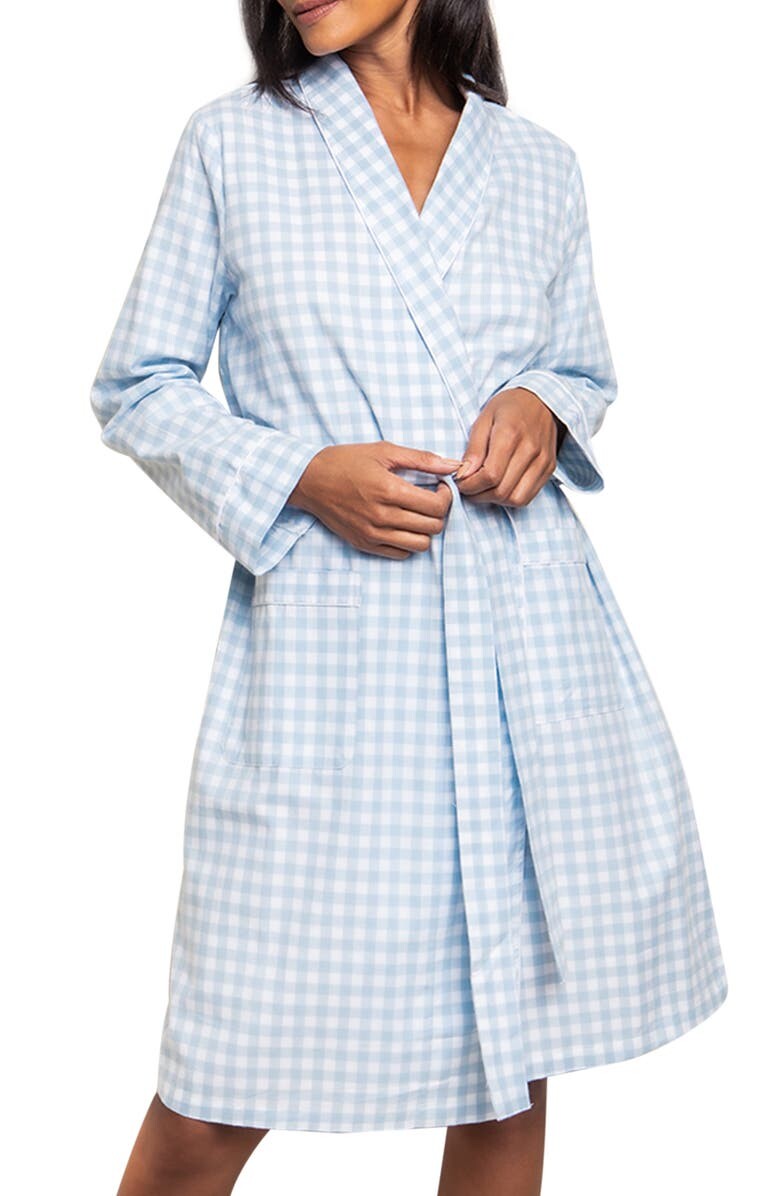 

Халат из хлопка в клетку Gingham PETITE PLUME, синий
