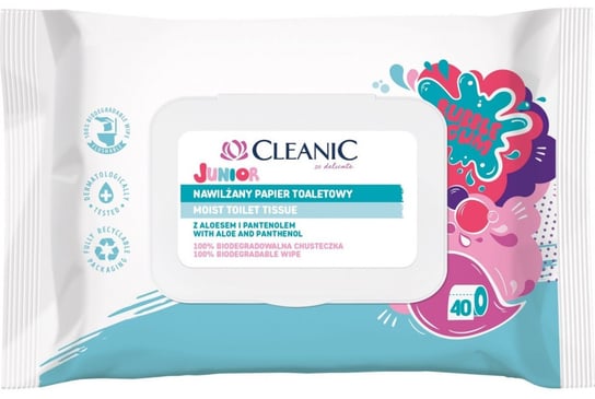 Туалетная бумага Cleanic Junior Moisturized Bubble Gum 1 упаковка - 40 шт.
