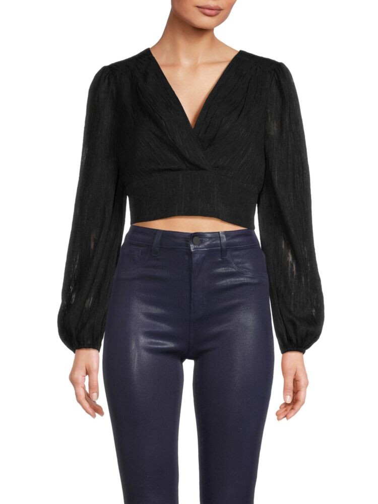 

Топ с пышными рукавами Bcbgmaxazria, черный