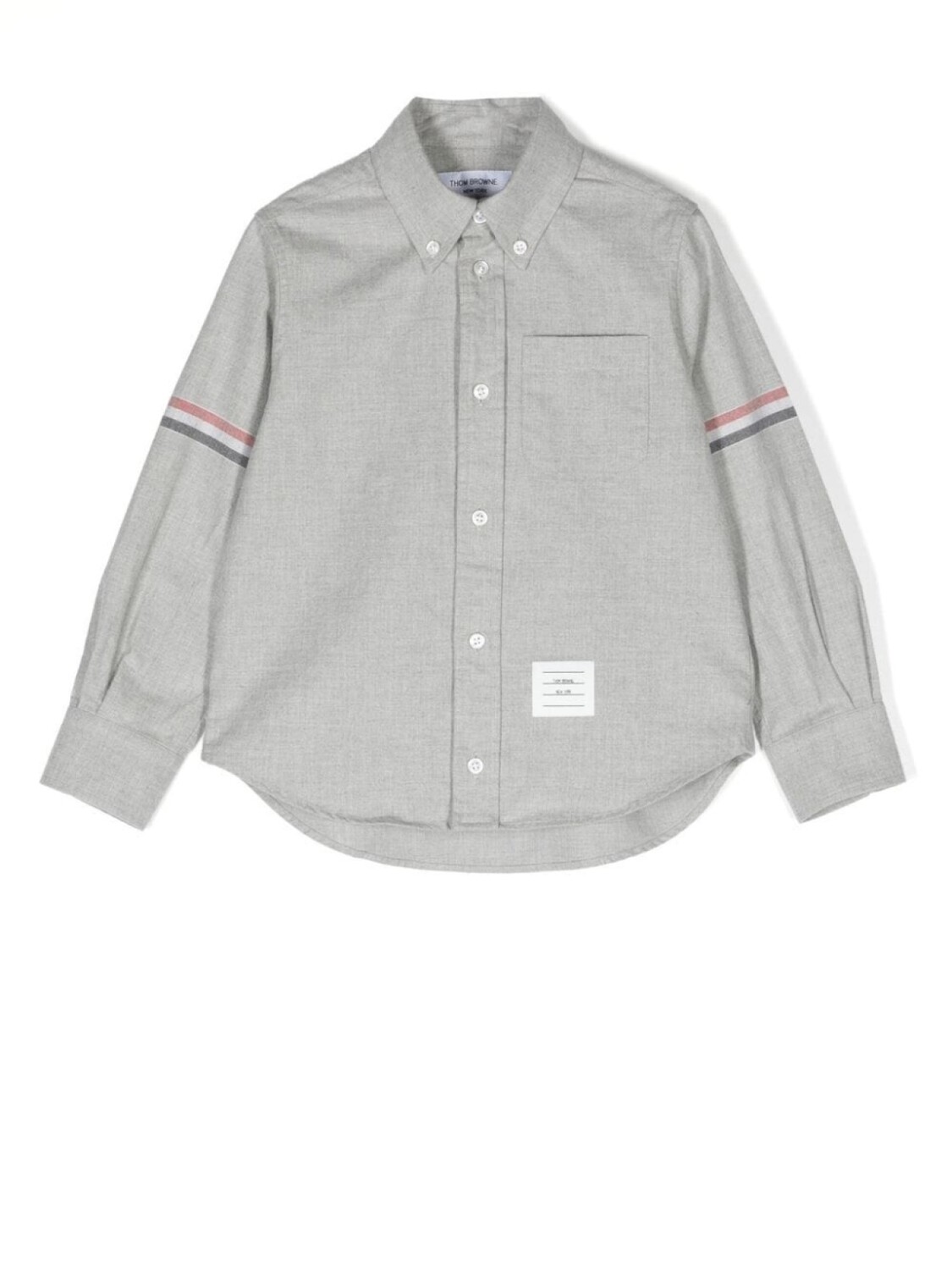 

Рубашка с полосками Thom Browne Kids, серый
