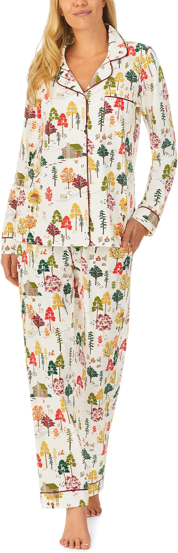 

Классический пижамный комплект с длинными рукавами Bedhead PJs, цвет Forest Retreat