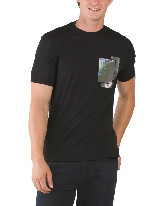 

Футболка с графическим рисунком спереди Armani Exchange, черный