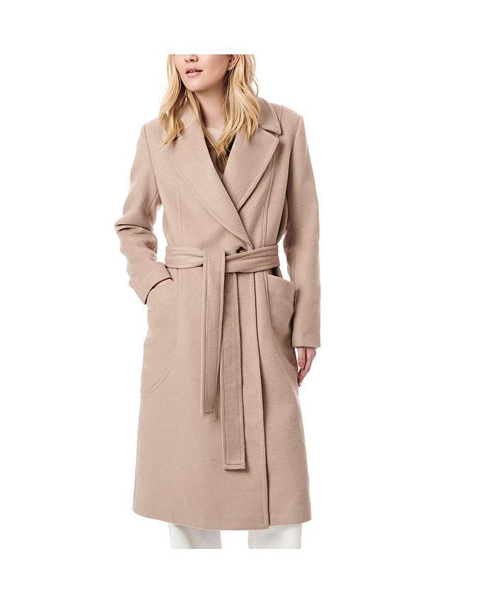 Женское шерстяное пальто с завязками на талии Bernardo, тан/бежевый шерстяное пальто albin h