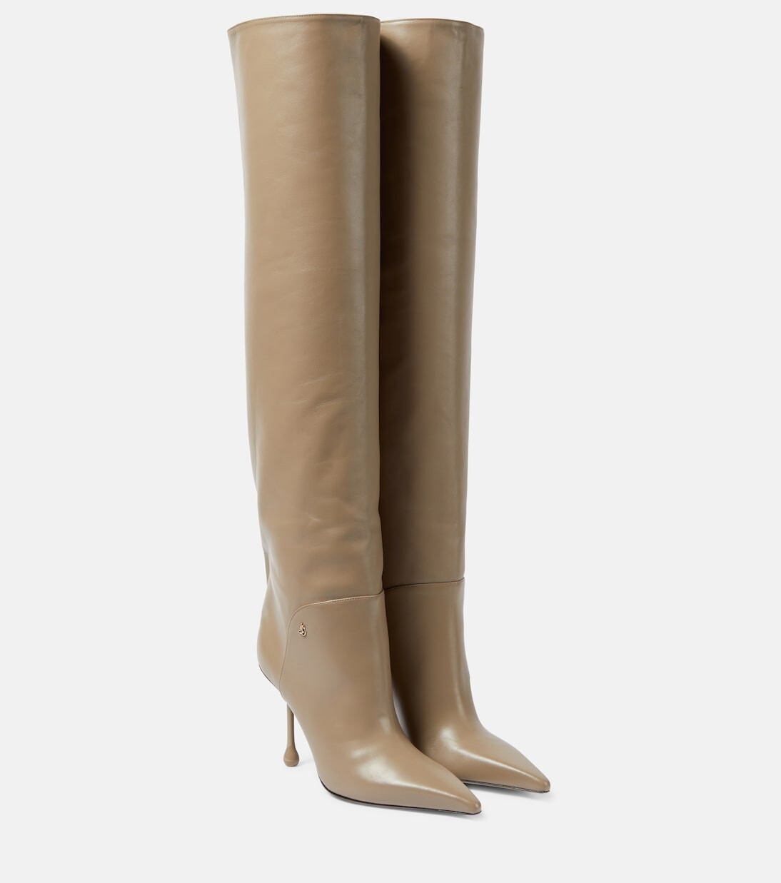 

Кожаные ботфорты cycas 95 Jimmy Choo, серый