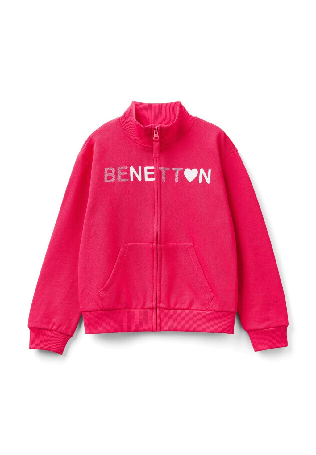 Толстовка на молнии With Collar United Colors of Benetton, красный цена и фото