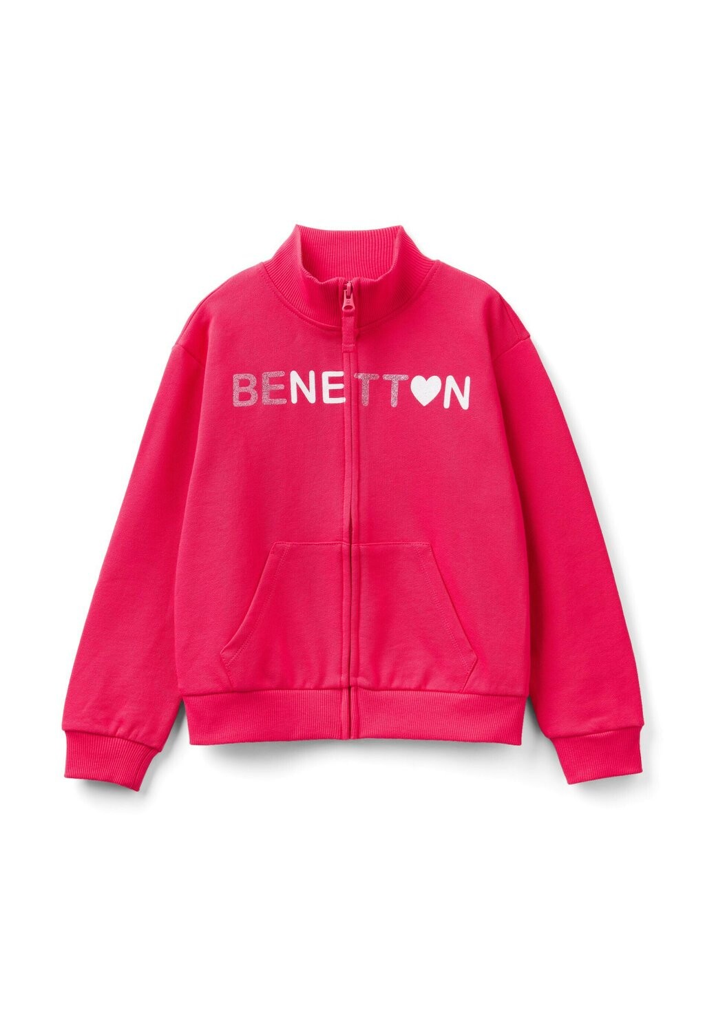 Толстовка на молнии With Collar United Colors of Benetton, красный цена и фото