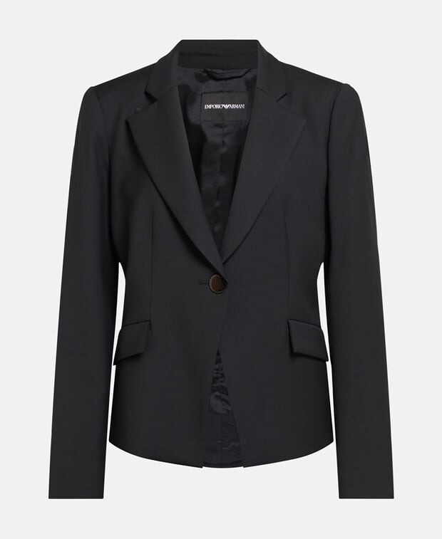 

Шерстяной пиджак Emporio Armani, черный