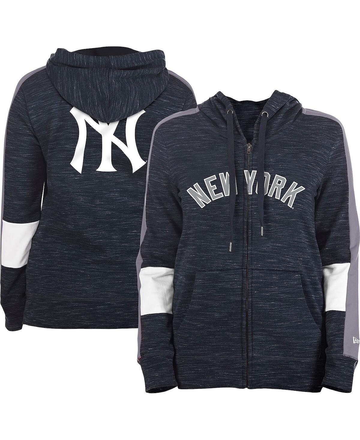 

Женская темно-синяя толстовка с молнией во всю длину New York Yankees Colorblock New Era, темно-синий