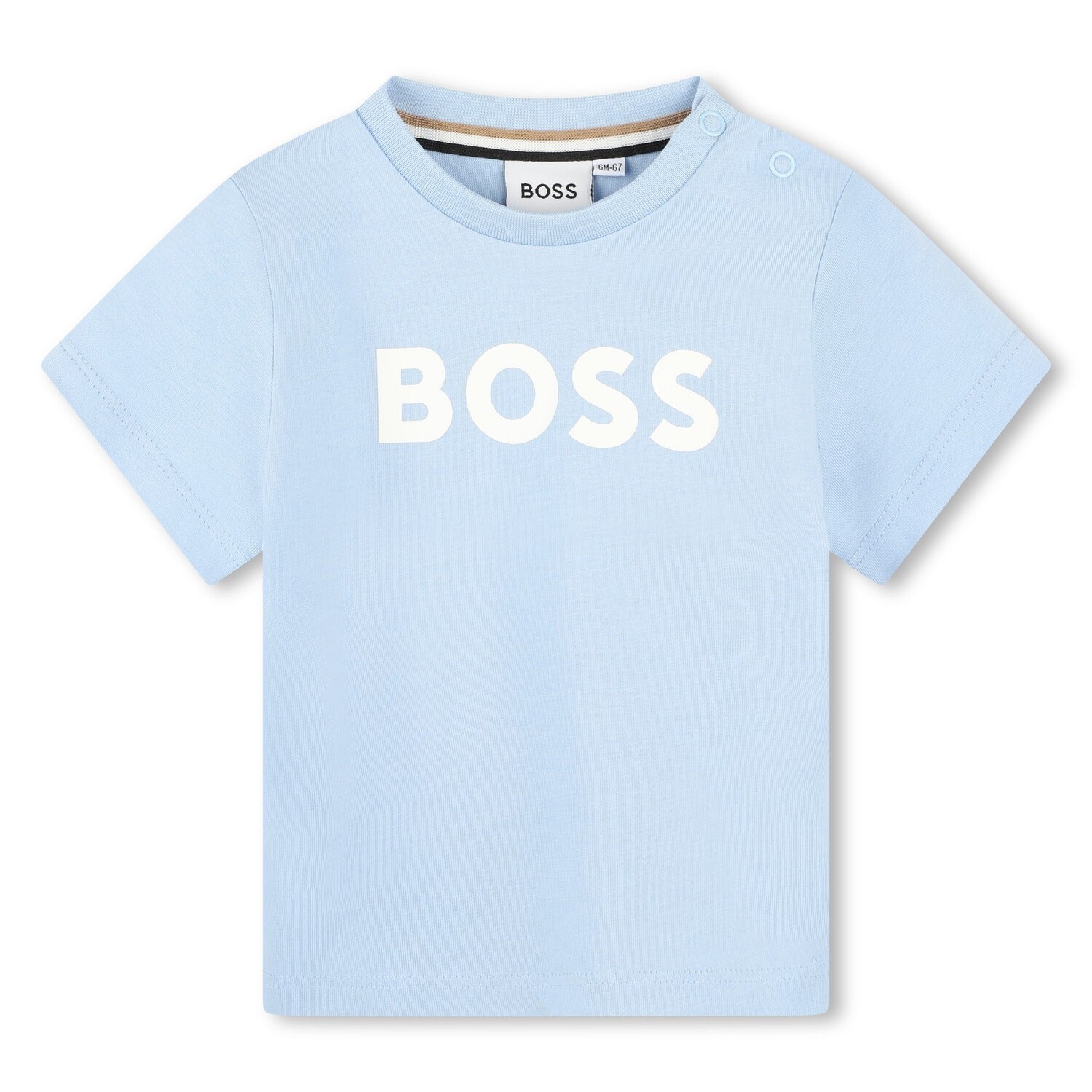 

Бледно-синяя футболка с логотипом BOSS, синий