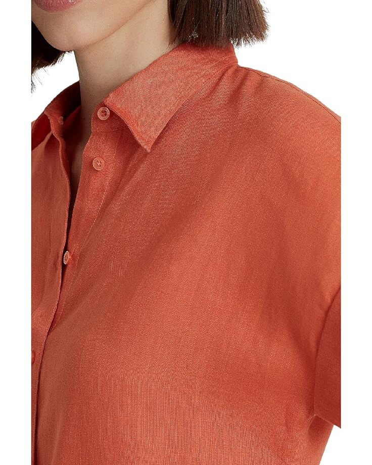 

Рубашка LAUREN Ralph Lauren Linen Dolman Sleeve Shirt, цвет Canyon Orange