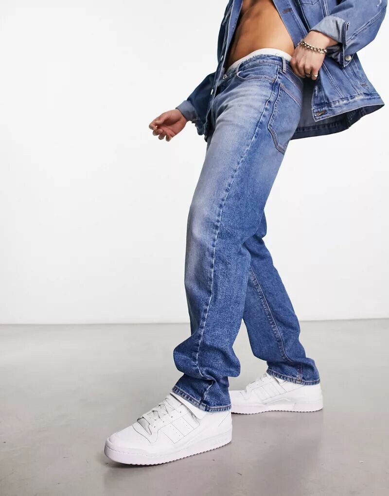 

Синие джинсы прямого кроя ASOS