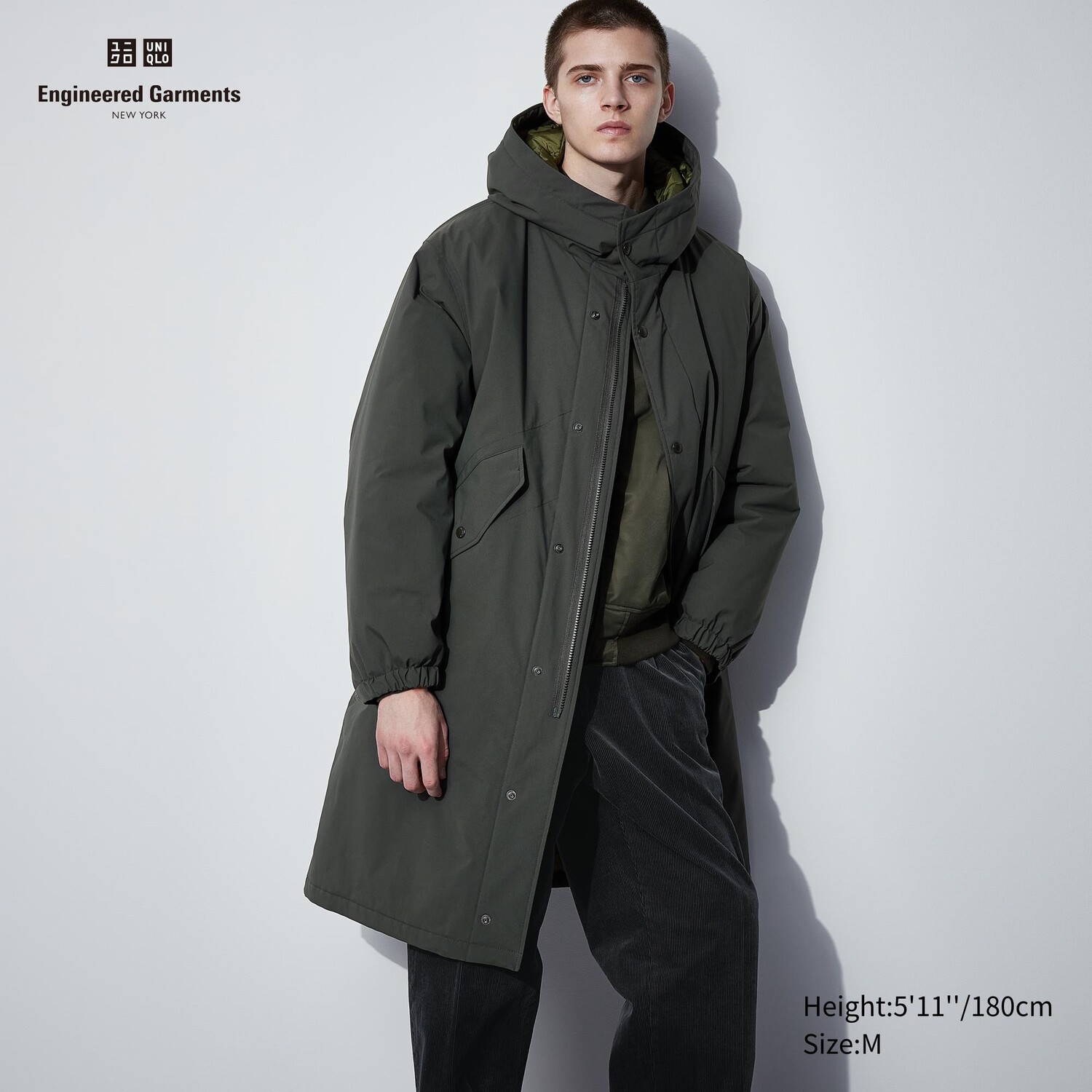 

Пальто UNIQLO heattech водооталкивающее, темно-зеленый