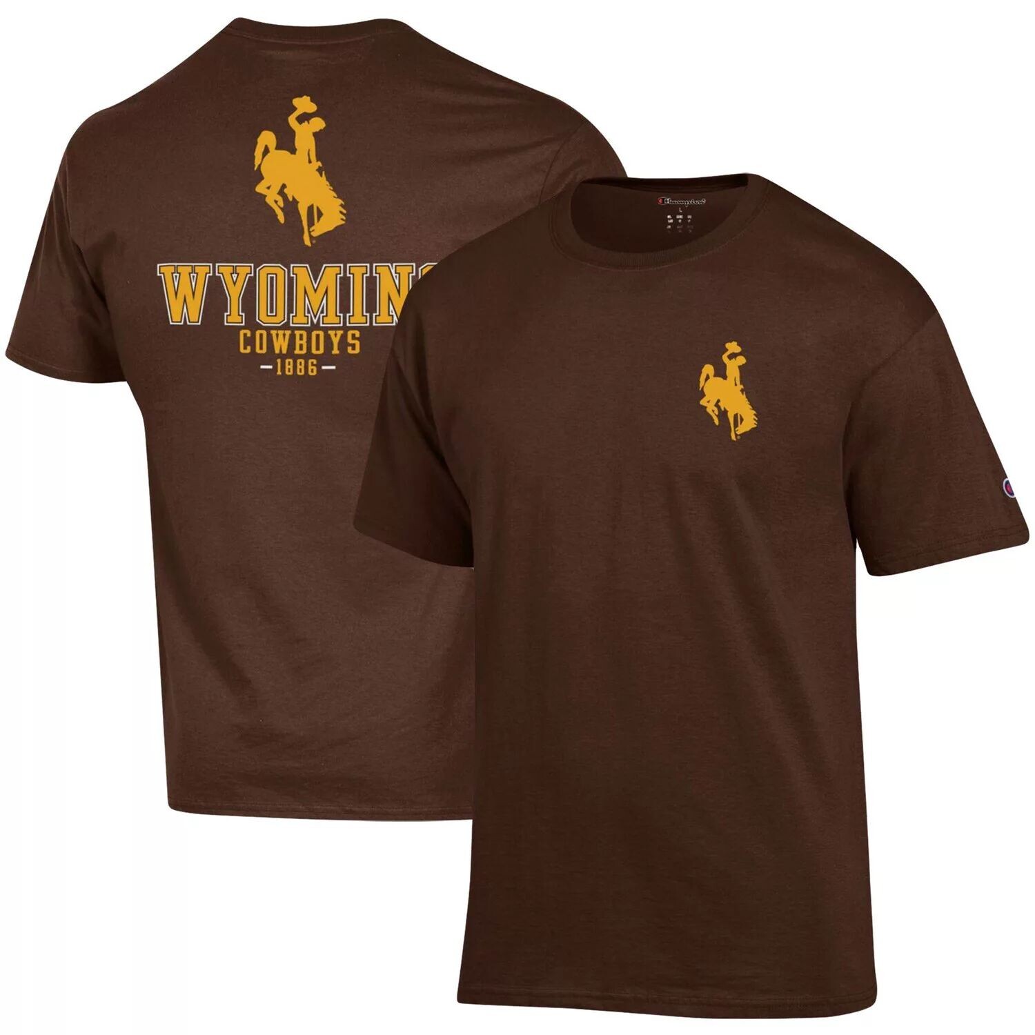 

Мужская коричневая футболка Wyoming Cowboys Stack 2-Hit Champion