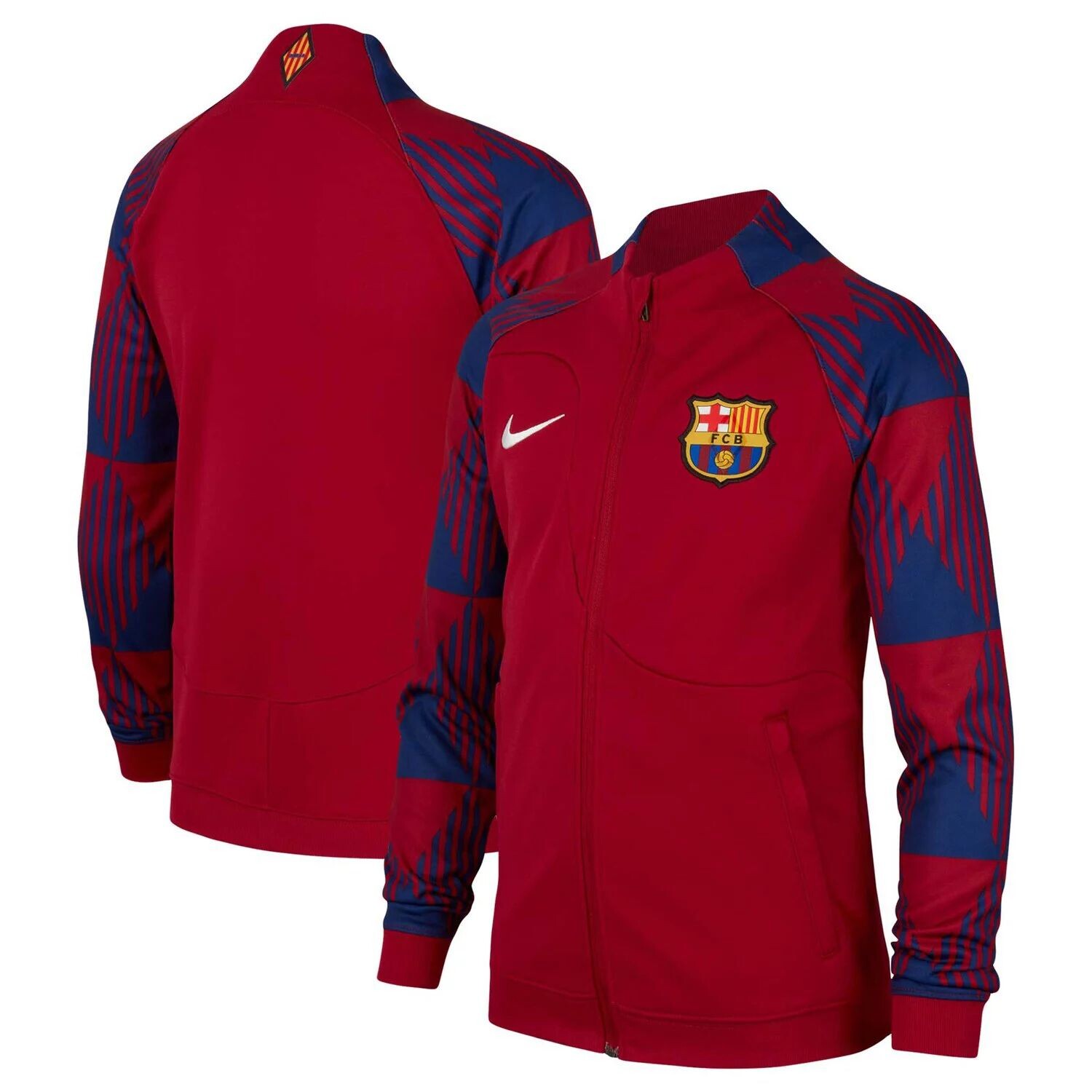 

Молодежная куртка Nike Red Barcelona Academy Pro Anthem Raglan Performance с молнией во всю длину Nike