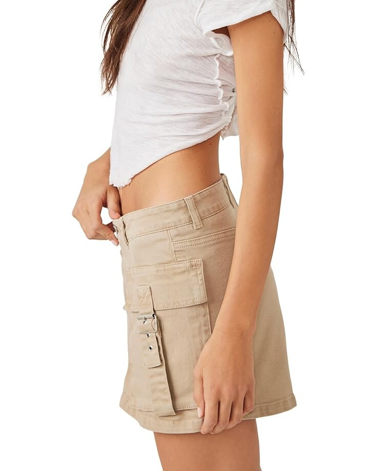 

Юбка Free People Denim Cargo Skort, цвет Morning Oat