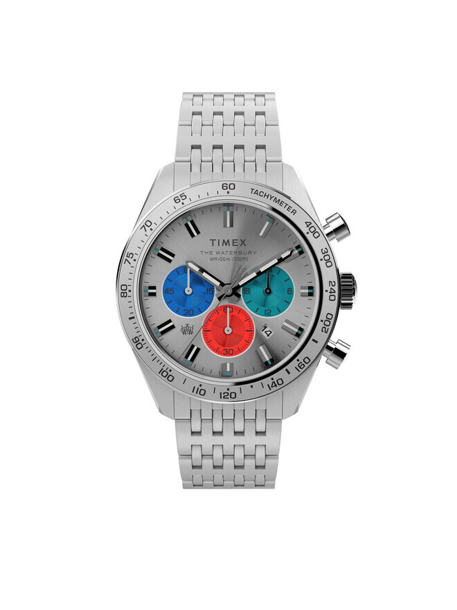 

Часы Waterbury Chronograph Timex, серебро