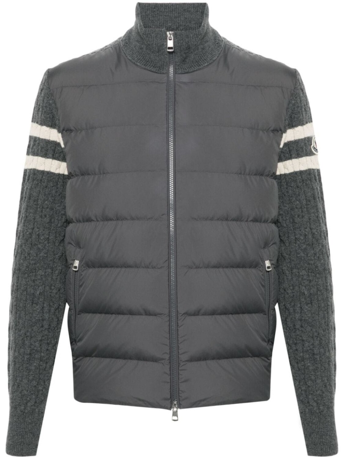 

Moncler пуховик со вставками, серый