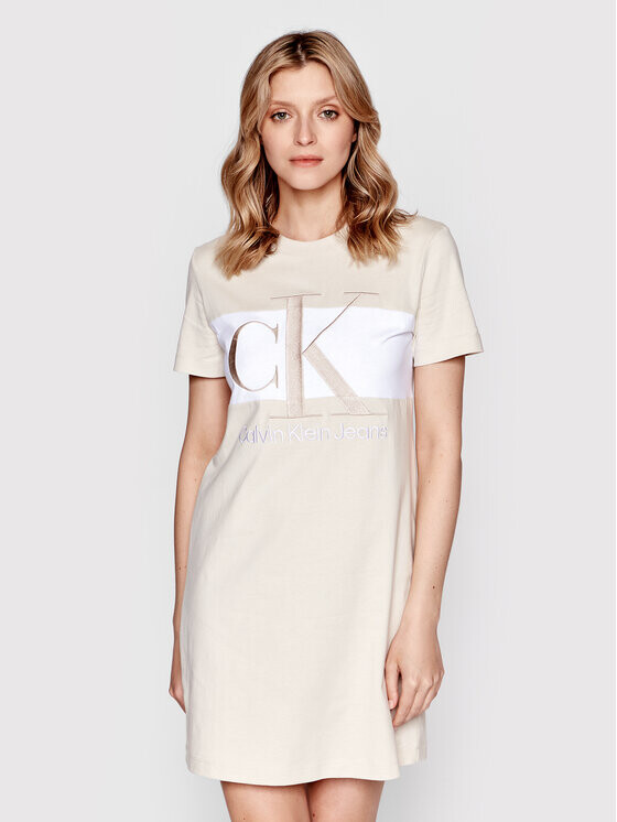 

Платье на каждый день, стандартного кроя Calvin Klein, бежевый
