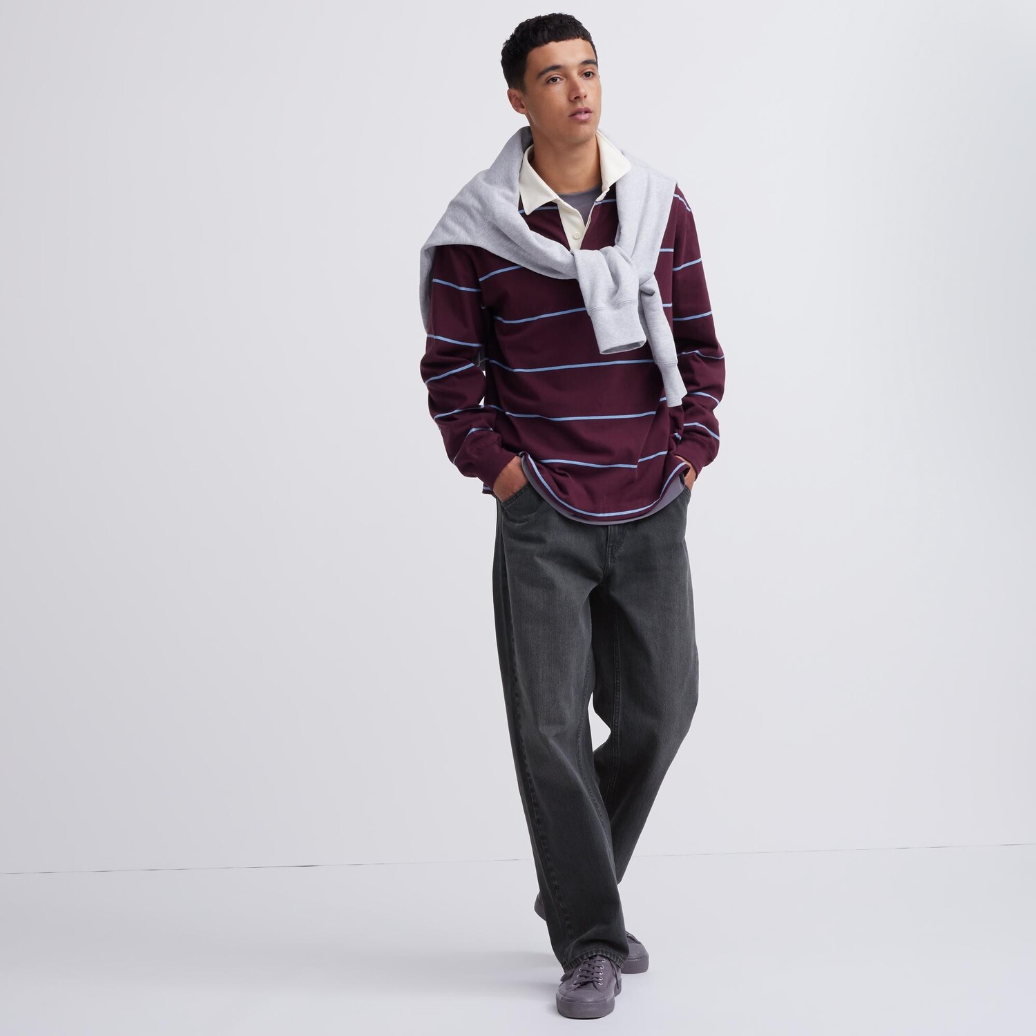 

Джинсы широкого кроя Uniqlo, серый