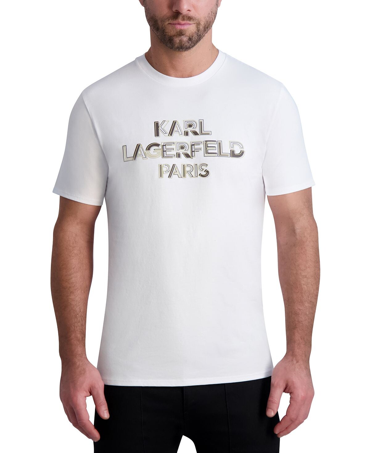 

Мужская футболка узкого кроя с логотипом с цветными блоками KARL LAGERFELD PARIS