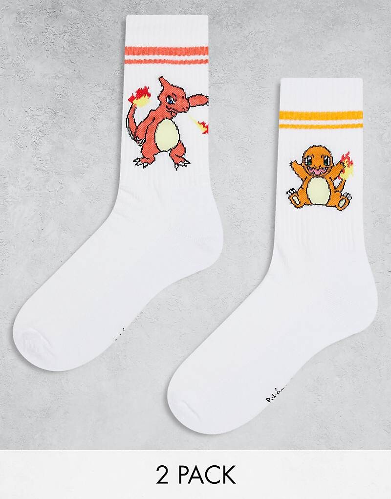 

Две пары белых носков Charmander ASOS DESIGN Pokémon