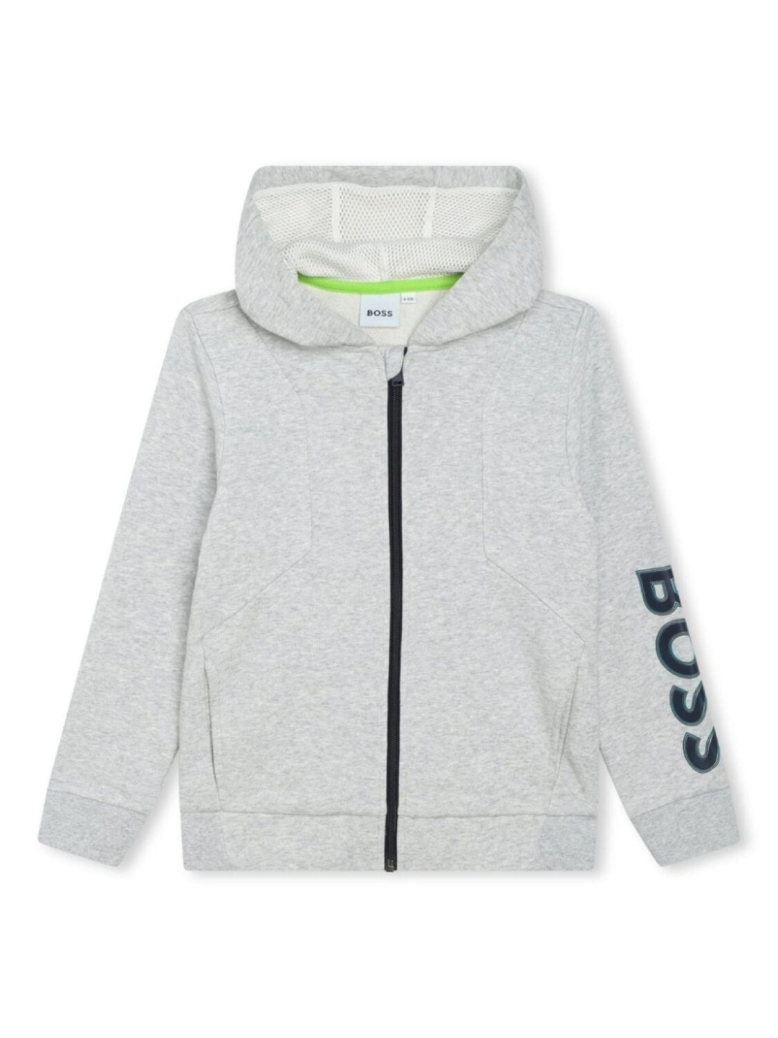 

BOSS Kidswear худи на молнии с логотипом, серый