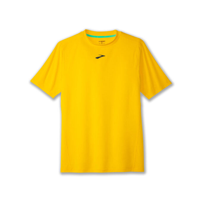 Беговая рубашка с короткими рукавами и высокими точками Brooks, желтый