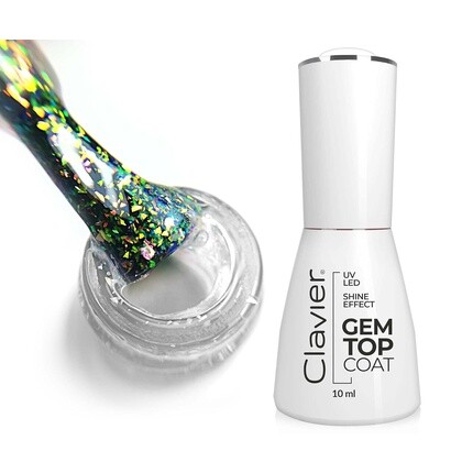 

УФ-лак для ногтей GEM TOP COAT CLAVIER с блестящим глянцевым гелем для ногтей УФ-гель для дизайна ногтей Опаловый гель-лак