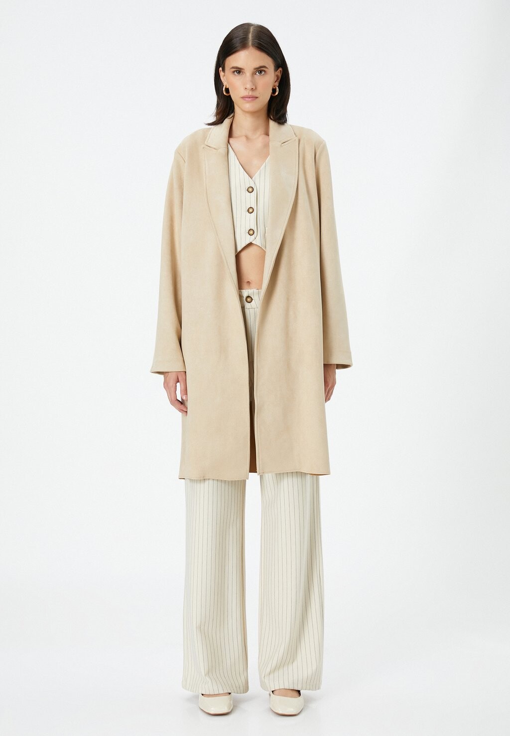 

Классическое пальто LOOK Koton, цвет beige