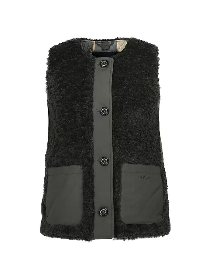 

Жилет с плюшевой подкладкой Kintra Barbour, цвет olive ancient tartan