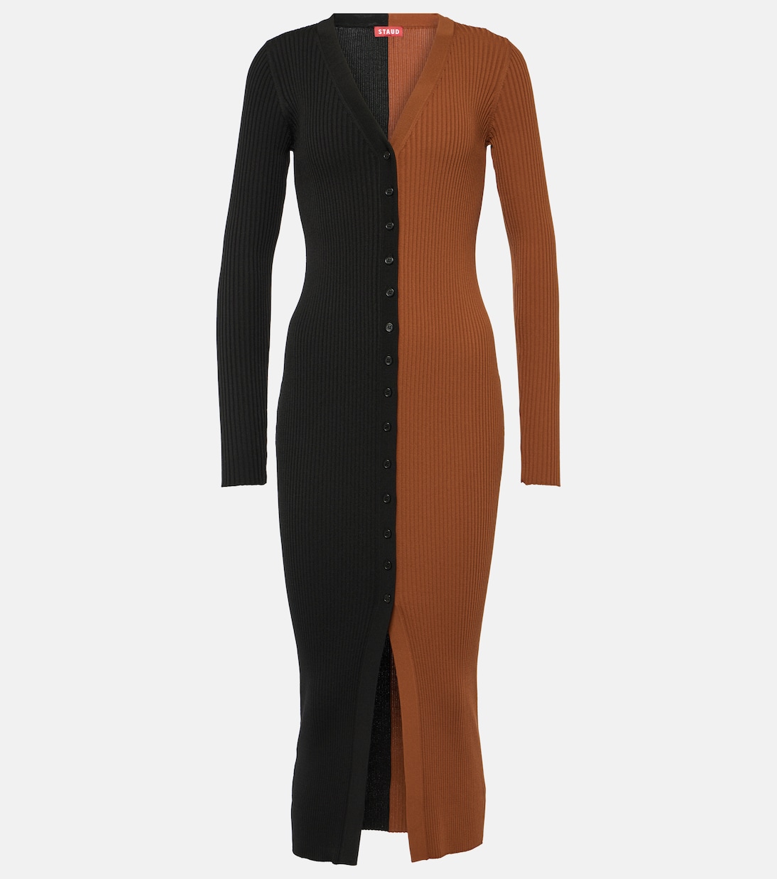 Платье-свитер shoko с цветными блоками Staud, черный
